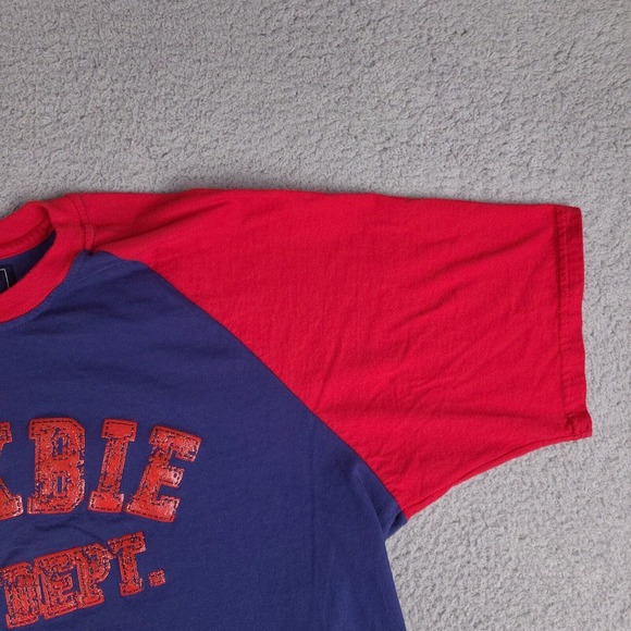 Croxbie & Chill T-Shirt Mens XL Blue Red Raglan Athletic Department - Picture 4 of 11